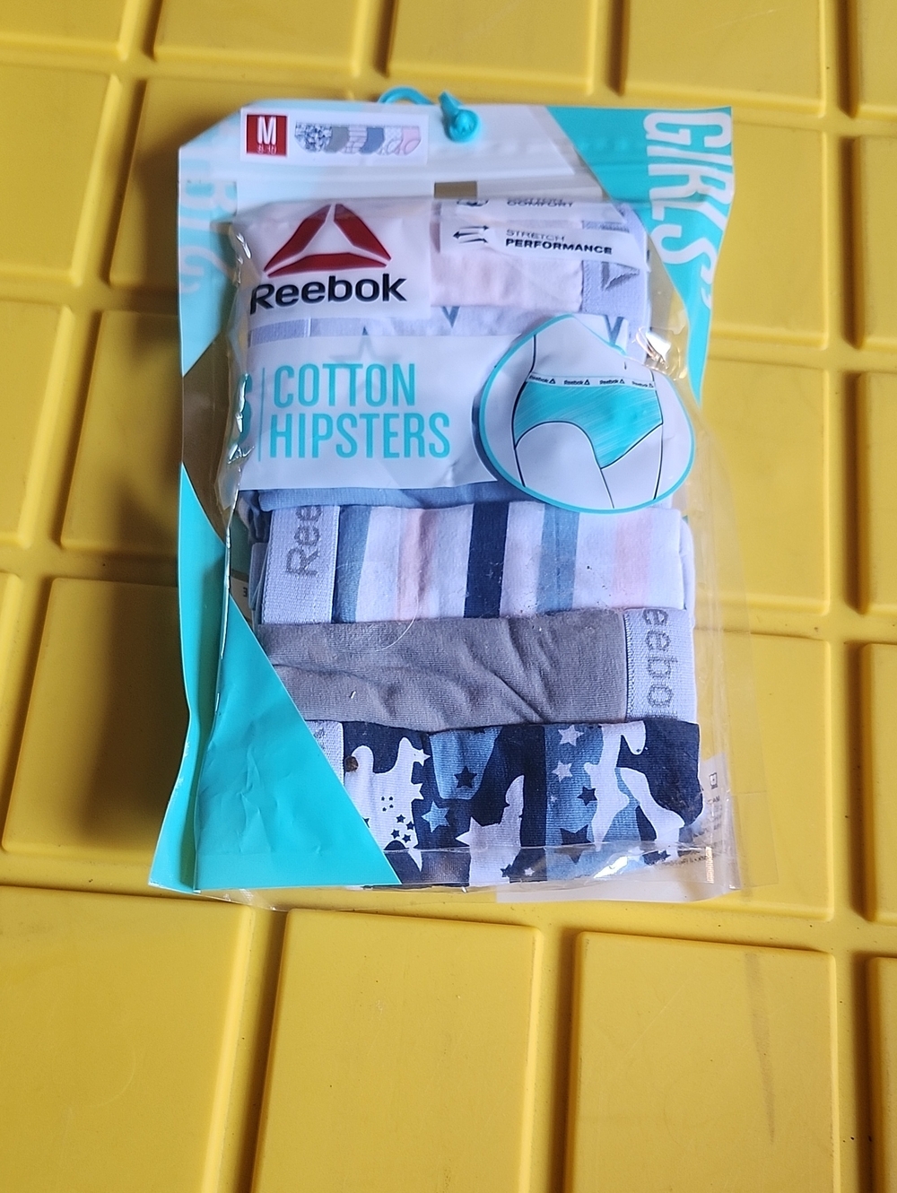 Reebok Girl's Cotton Hipsters - Gray, Navy & White Pack